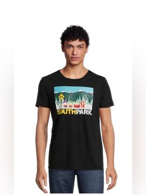 South Park Cartoon Men's Bus Stop Adult Short Sleeve Graphic T-Shirt